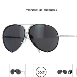 Porsche Design Black Aviator Sunglasses